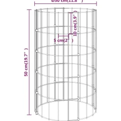 vidaXL Poste circular de gaviones acero galvanizado Ø30x50 cm Sale