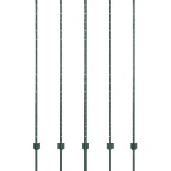 vidaXL Poste de Valla 5 pcs Verde 150 cm Acero Acero/verde Outlet