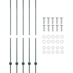 vidaXL Poste de Valla 5 pcs Verde 150 cm Acero Acero/verde Outlet