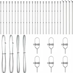 vidaXL Vallas De Jardín-Poste de Valla 26 pcs Gris 3,2 x 3,2 x 80 cm