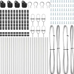 vidaXL Vallas De Jardín-Poste de Valla 26 pcs Gris 3,2 x 3,2 x 80 cm