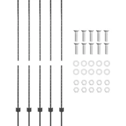 vidaXL Poste de Valla 5 pcs Gris 150 cm Acero Acero/gris Clearance