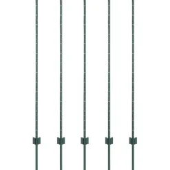 vidaXL Poste de Valla 5 pcs Verde 140 cm Acero Acero/verde