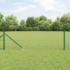 vidaXL Poste de Valla 7 pcs Acero Verde Hot