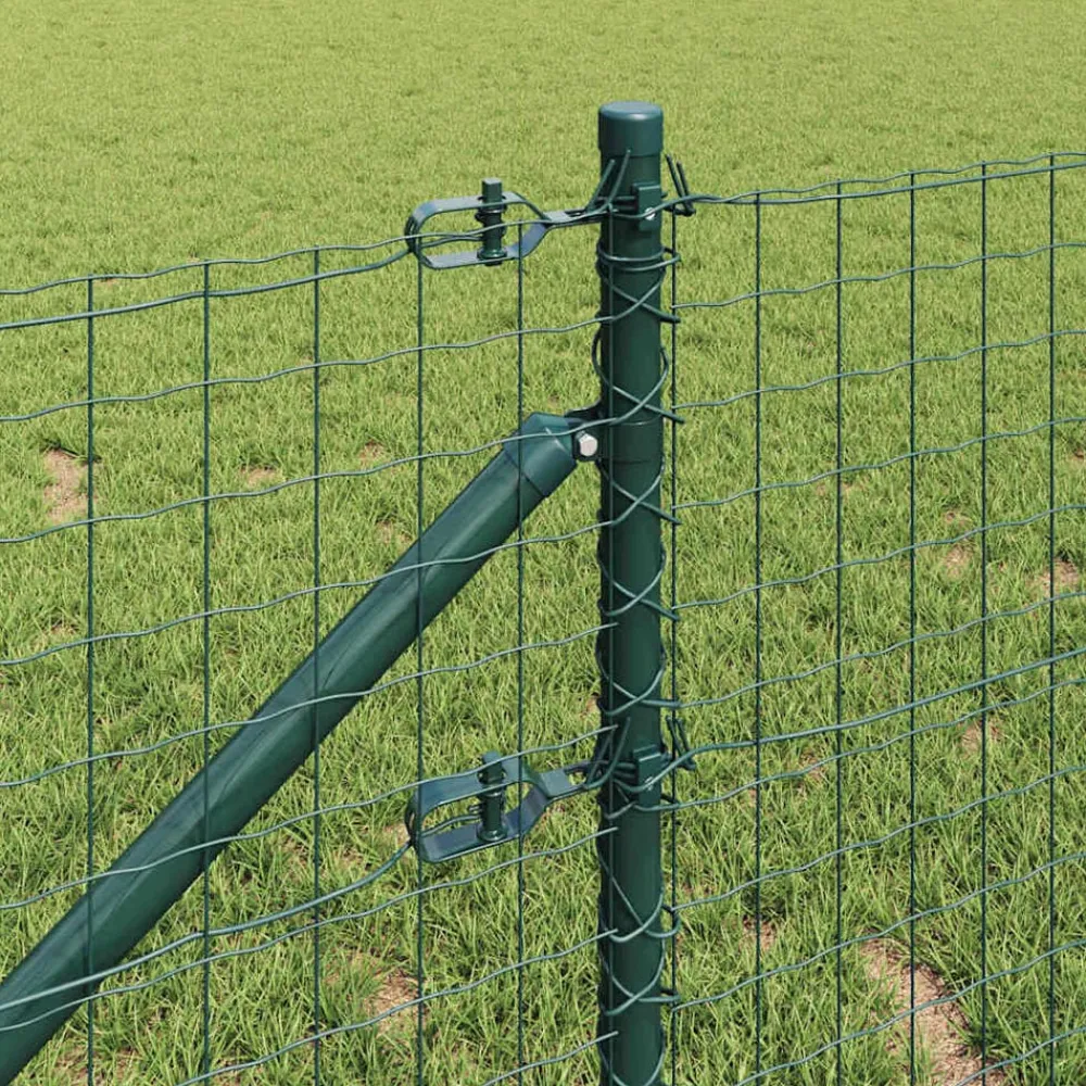 vidaXL Poste de Valla 7 pcs Acero Verde Hot