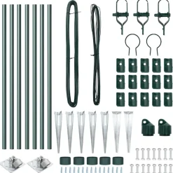 vidaXL Poste de Valla 7 pcs Acero Verde Hot