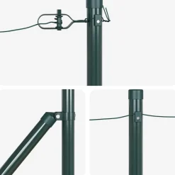 vidaXL Poste de Valla 7 pcs Acero Verde Hot