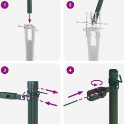 vidaXL Poste de Valla 7 pcs Acero Verde Hot