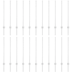 vidaXL Vallas De Jardín-Poste de Valla 22 pcs Plateado 140 cm Acero