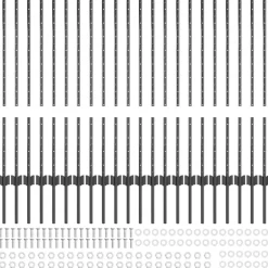 vidaXL Vallas De Jardín-Poste de Valla 22 pcs Gris 140 cm Acero
