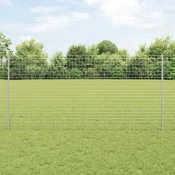 vidaXL Vallas De Jardín-Poste de Valla 22 pcs Plateado 160 cm Acero