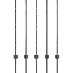 vidaXL Vallas De Jardín-Poste de Valla 5 pcs Gris 100 cm Acero