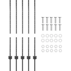 vidaXL Vallas De Jardín-Poste de Valla 5 pcs Gris 100 cm Acero