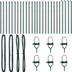 vidaXL Poste de Valla 26 pcs Gris 3,2 x 3,2 x 50 cm Acero galvanizado Hot
