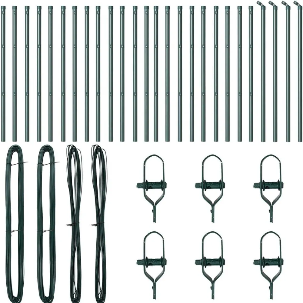 vidaXL Poste de Valla 26 pcs Gris 3,2 x 3,2 x 50 cm Acero galvanizado Hot