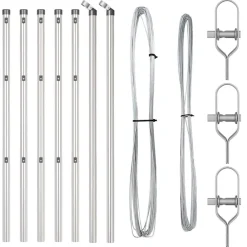 vidaXL Vallas De Jardín-Poste de Valla 7 pcs Plateado Acero