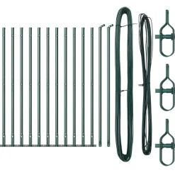 vidaXL Poste de Valla 13 pcs Acero Verde Sale