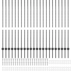 vidaXL Poste de Valla 22 pcs Gris 180 cm Acero Acero/gris Clearance