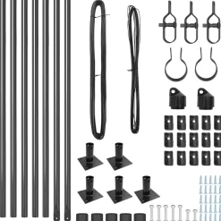 vidaXL Poste de Valla 7 pcs Acero Gris Discount