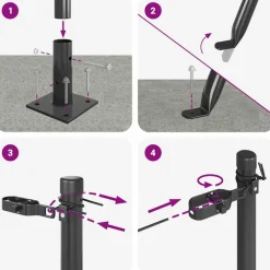 vidaXL Poste de Valla 7 pcs Acero Gris Discount