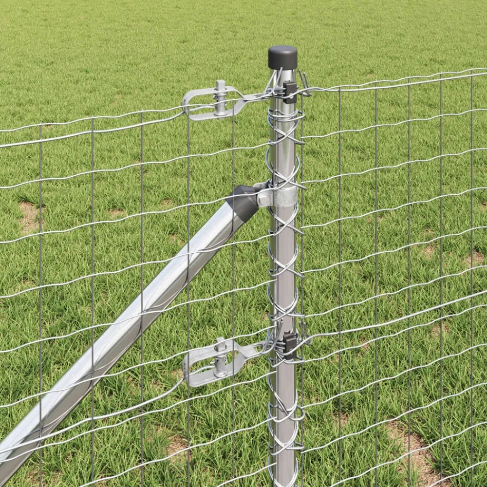 vidaXL Poste de Valla 52 pcs Gris 3,2 x 3,2 x 105 cm Acero galvanizado Sale