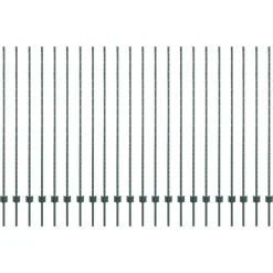 vidaXL Vallas De Jardín-Poste de Valla 22 pcs Verde 200 cm Acero