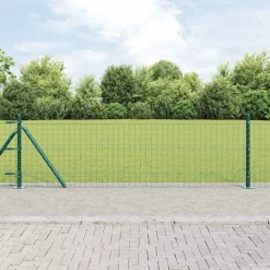 vidaXL Poste de Valla 52 pcs Gris 3,2 x 3,2 x 50 cm Verde Best