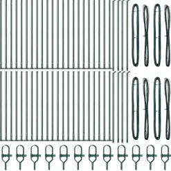 vidaXL Poste de Valla 52 pcs Gris 3,2 x 3,2 x 50 cm Verde Best