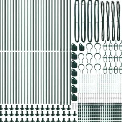 vidaXL Poste de Valla 52 pcs Gris 3,2 x 3,2 x 50 cm Verde Best