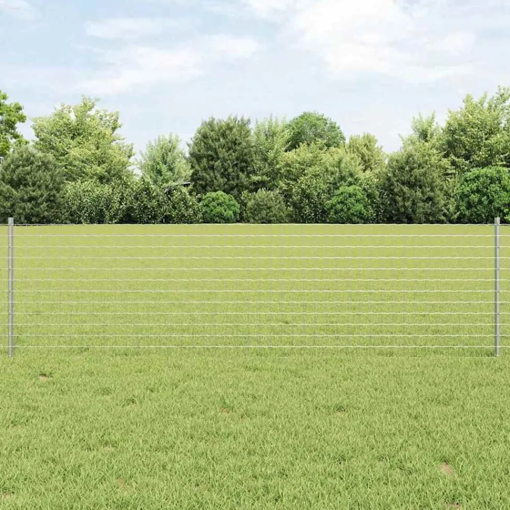 vidaXL Poste de Valla 22 pcs Plateado 100 cm Acero Acero galvanizado/plata Online