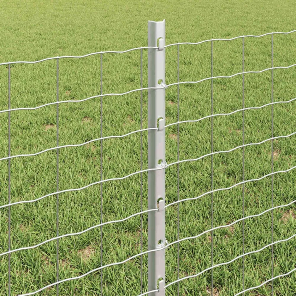 vidaXL Poste de Valla 22 pcs Plateado 100 cm Acero Acero galvanizado/plata Online