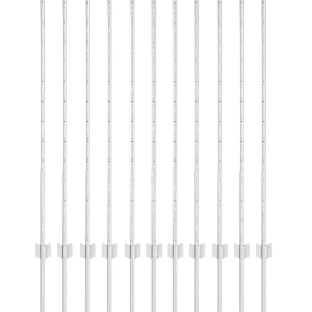 vidaXL Vallas De Jardín-Poste de Valla 11 pcs Plateado 120 cm Acero