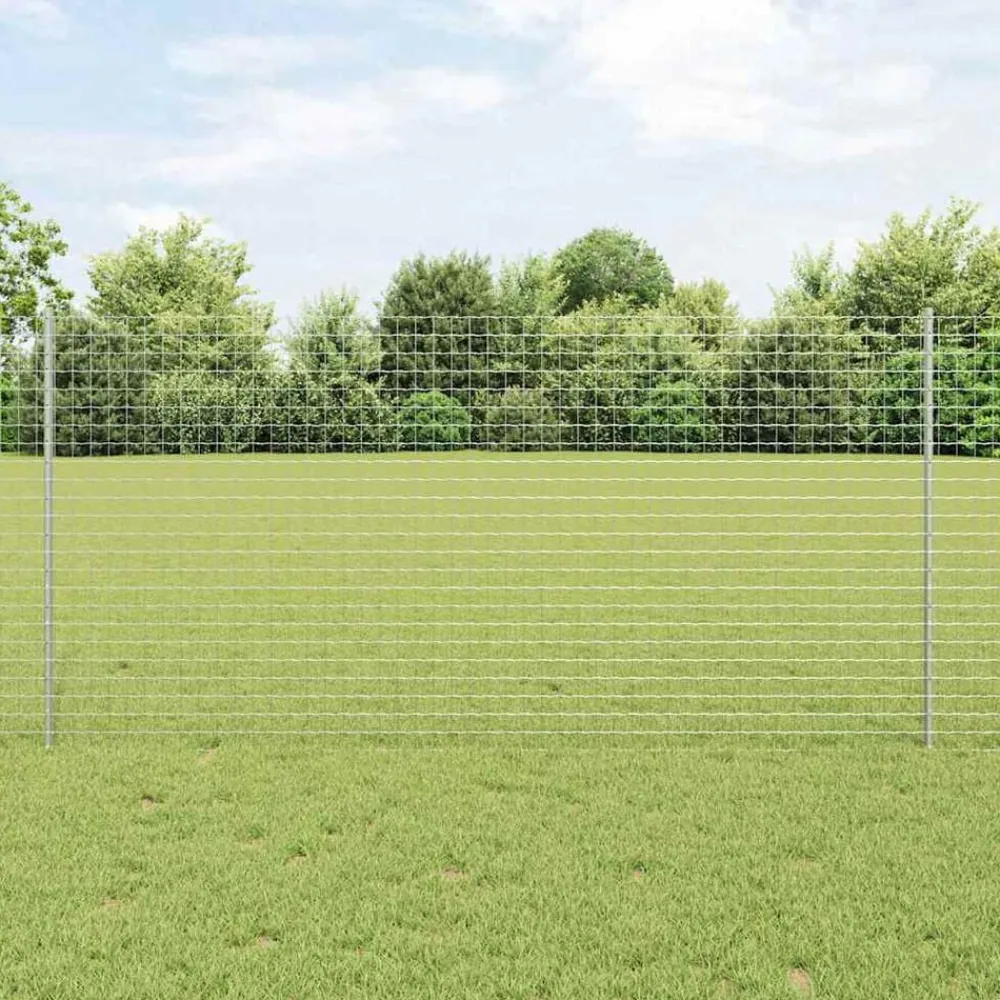 vidaXL Vallas De Jardín-Poste de Valla 11 pcs Plateado 120 cm Acero