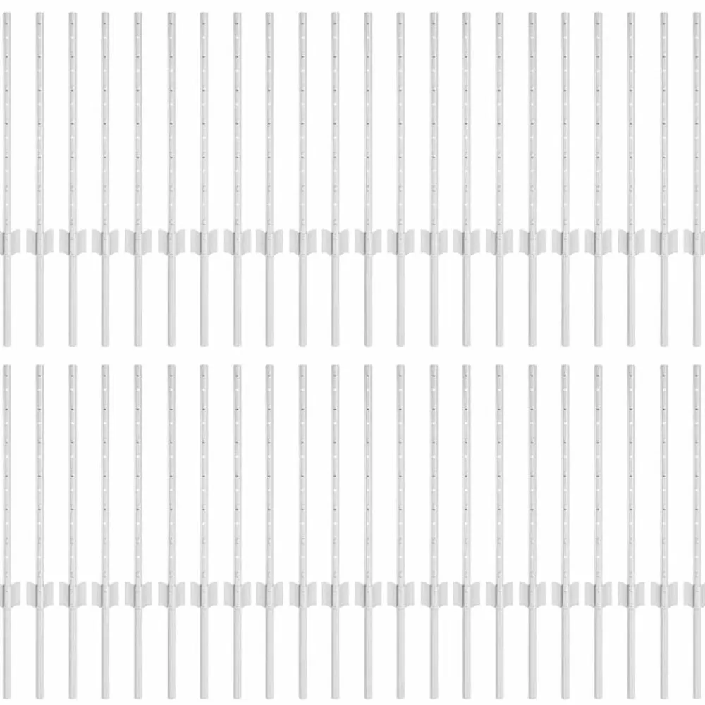 vidaXL Poste de Valla 44 pcs Plateado 100 cm Acero Acero galvanizado/plata Online