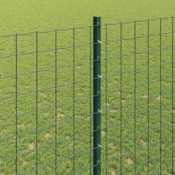 vidaXL Vallas De Jardín-Poste de Valla 44 pcs Verde 200 cm Acero