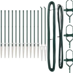 vidaXL Vallas De Jardín-Poste de Valla 13 pcs Acero
