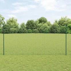 vidaXL Poste de Valla 11 pcs Verde 150 cm Acero Acero/verde Online