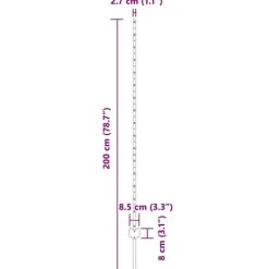 vidaXL Vallas De Jardín-Poste de Valla 44 pcs Plateado 200 cm Acero