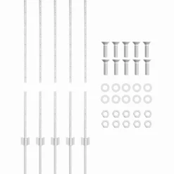vidaXL Vallas De Jardín-Poste de Valla 5 pcs Plateado 100 cm Acero