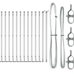 vidaXL Vallas De Jardín-Poste de Valla 13 pcs Plateado Acero