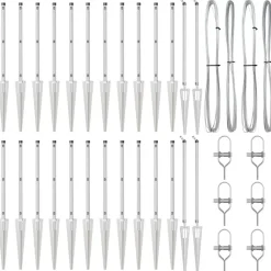 vidaXL Poste de Valla 26 pcs Gris 3,2 x 3,2 x 105 cm Acero galvanizado