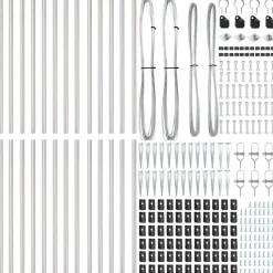 vidaXL Poste de Valla 26 pcs Gris 3,2 x 3,2 x 105 cm Acero galvanizado