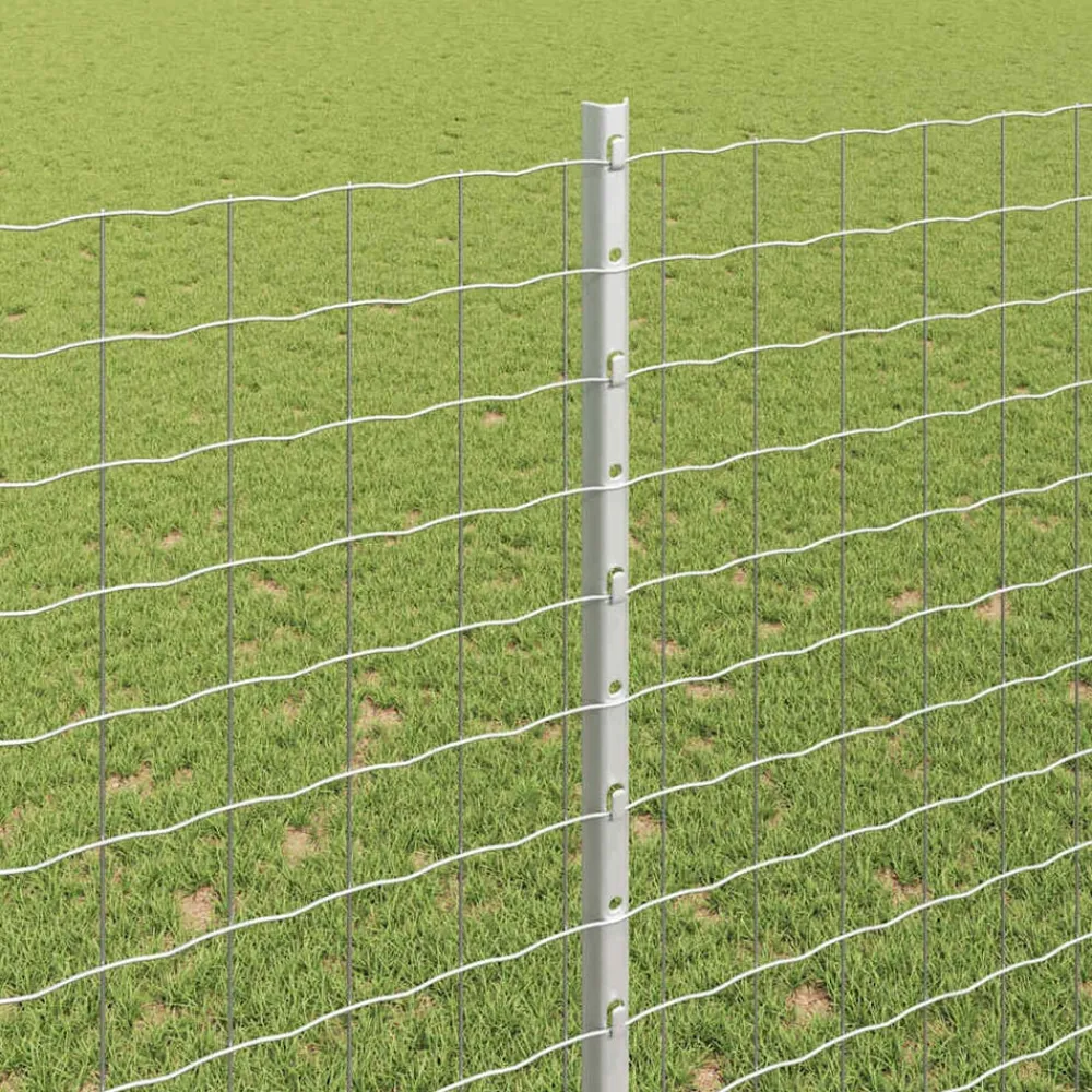 vidaXL Vallas De Jardín-Poste de Valla 11 pcs Plateado 150 cm Acero
