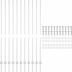 vidaXL Vallas De Jardín-Poste de Valla 11 pcs Plateado 150 cm Acero