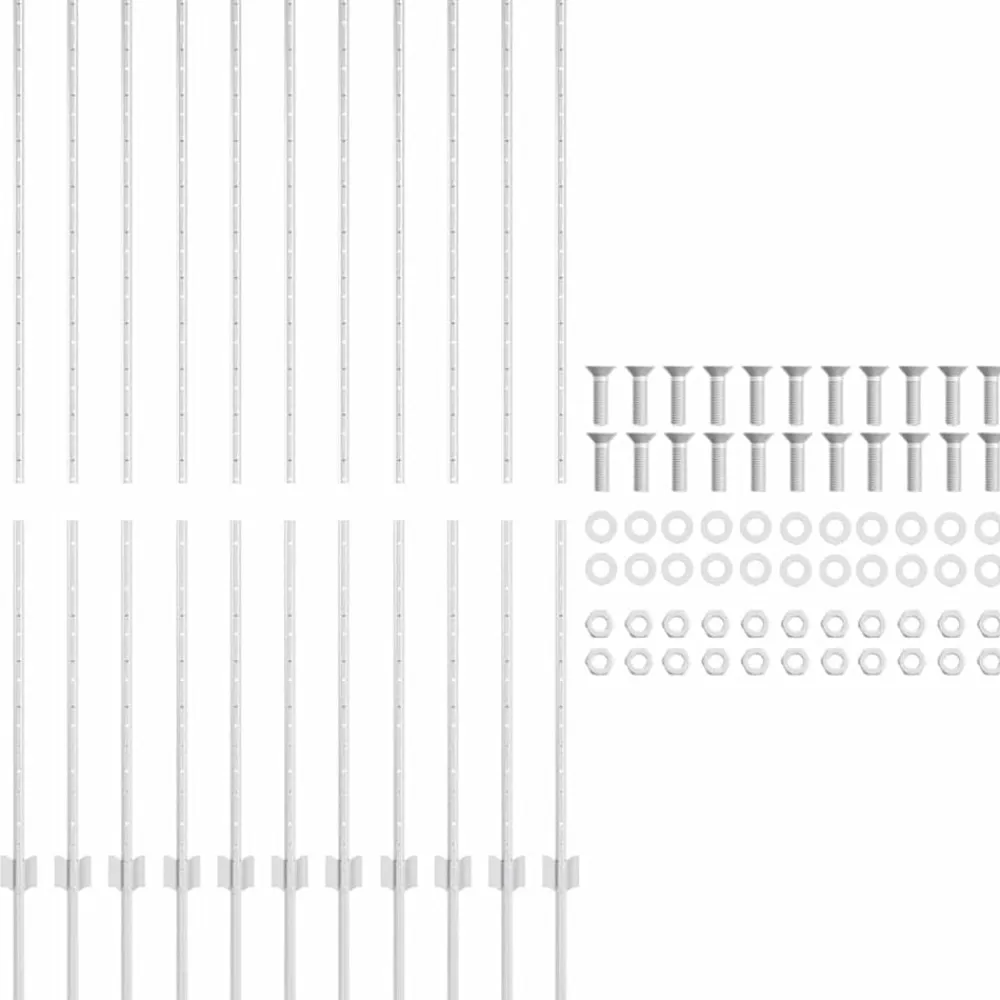 vidaXL Vallas De Jardín-Poste de Valla 11 pcs Plateado 150 cm Acero