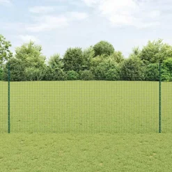 vidaXL Poste de Valla 44 pcs Verde 180 cm Acero Acero/verde Discount