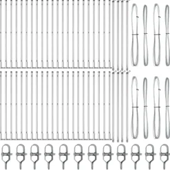 vidaXL Vallas De Jardín-Poste de Valla 52 pcs Gris 3,2 x 3,2 x 50 cm