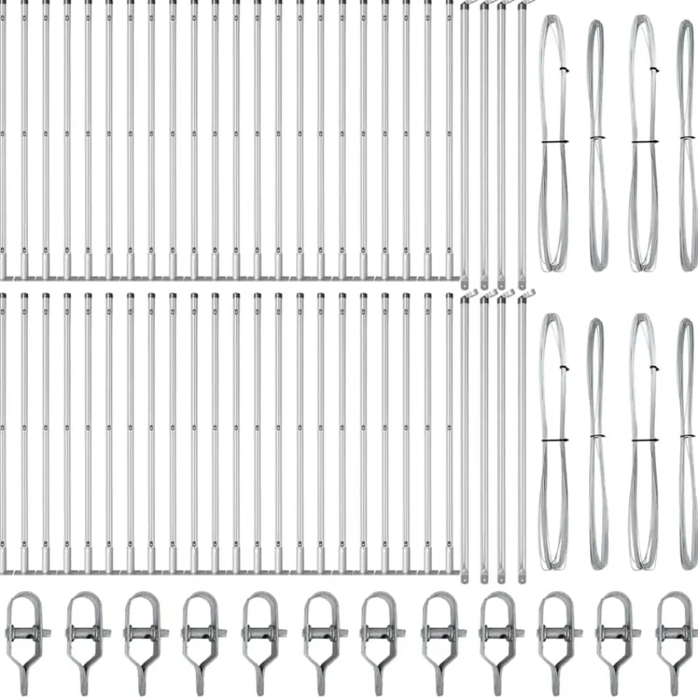 vidaXL Vallas De Jardín-Poste de Valla 52 pcs Gris 3,2 x 3,2 x 50 cm