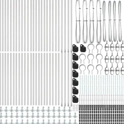 vidaXL Vallas De Jardín-Poste de Valla 52 pcs Gris 3,2 x 3,2 x 50 cm