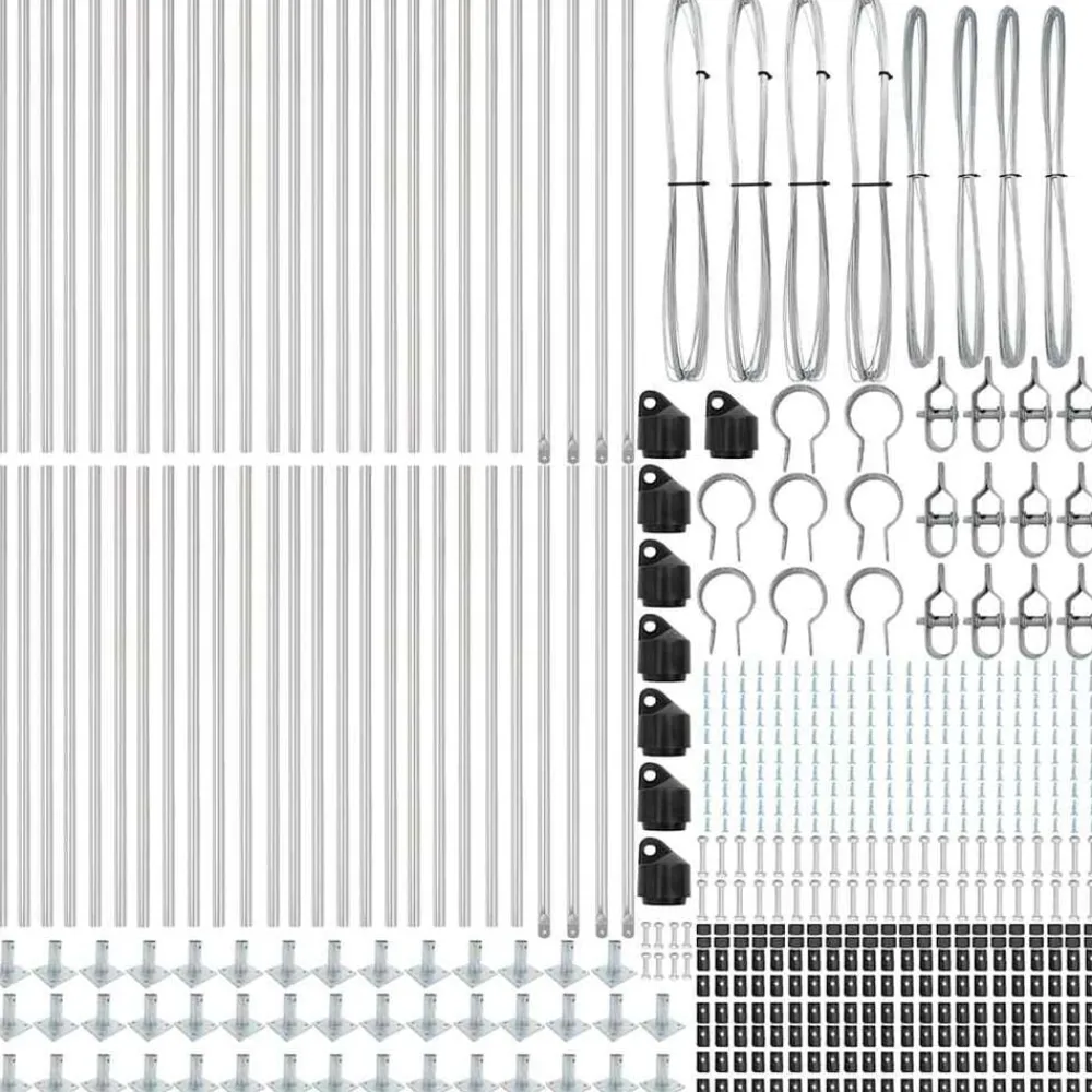 vidaXL Vallas De Jardín-Poste de Valla 52 pcs Gris 3,2 x 3,2 x 50 cm
